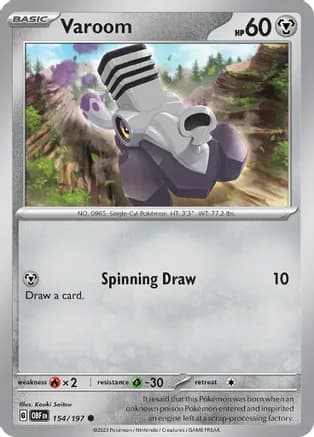 Varoom - 154/197 — SV03: Obsidian Flames Pokémon TCG card by Kouki Saitou