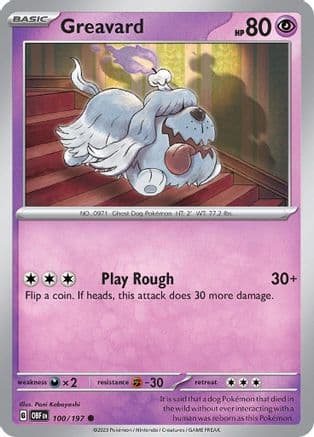 Greavard - 100/197 — SV03: Obsidian Flames Pokémon TCG card by Pani Kobayashi