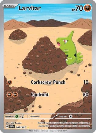 Larvitar - 203/197 — SV03: Obsidian Flames Pokémon TCG card by Miki Tanaka