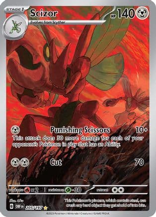 Scizor - 205/197 — SV03: Obsidian Flames Pokémon TCG card by Oku