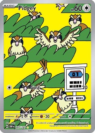 Pidgey - 207/197 — SV03: Obsidian Flames Pokémon TCG card by Jerky