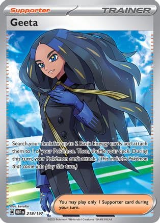 Geeta - 218/197 — SV03: Obsidian Flames Pokémon TCG card by kirisAki