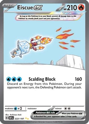 Eiscue ex - 222/197 — SV03: Obsidian Flames Pokémon TCG card by Toshinao Aoki