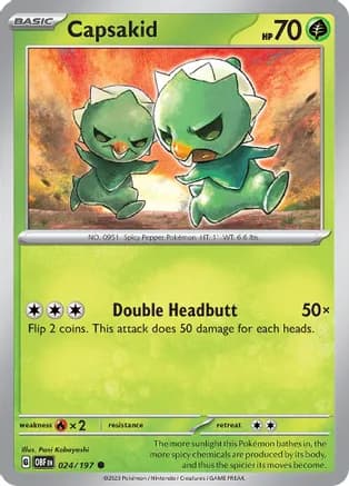 Capsakid - 024/197 — SV03: Obsidian Flames Pokémon TCG card by Pani Kobayashi