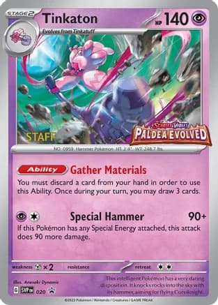 Tinkaton - 020 (Prerelease) [Staff] — SV: Scarlet & Violet Promo Cards