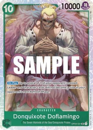 Donquixote Doflamingo (031) — Kingdoms of Intrigue One Piece Card Game card by DALET
