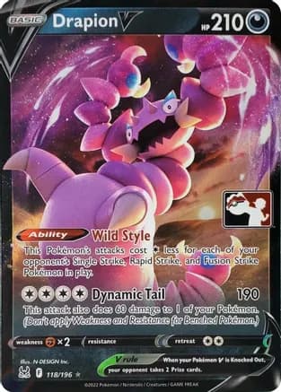 Drapion V - 118/196 — Prize Pack Series Cards Pokémon TCG card by N-DESIGN Inc.