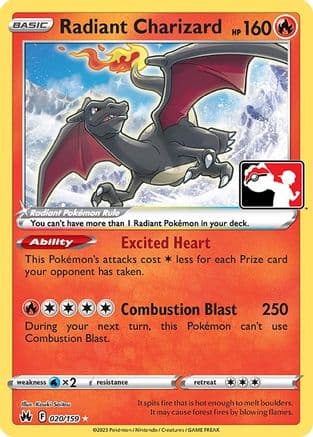 Radiant Charizard - 020/159 — Prize Pack Series Cards Pokémon TCG card by Kouki Saitou
