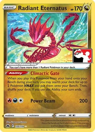 Radiant Eternatus - 105/159 — Prize Pack Series Cards Pokémon TCG card by Kagemaru Himeno