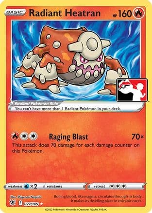 Radiant Heatran - 027/189 — Prize Pack Series Cards Pokémon TCG card by Shigenori Negishi