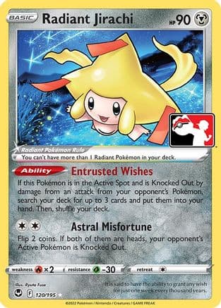 Radiant Jirachi - 120/195 — Prize Pack Series Cards