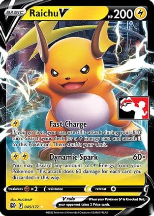 Raichu V - 045/172 — Prize Pack Series Cards Pokémon TCG card by MUGENUP
