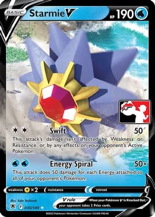 Starmie V - 030/189 — Prize Pack Series Cards Pokémon TCG card by Eske Yoshinob