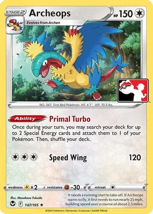Archeops - 147/195 — Prize Pack Series Cards Pokémon TCG card by Masakazu Fukuda