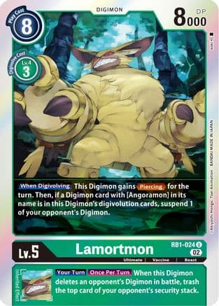 Lamortmon — Resurgence Booster Digimon Card Game card by Akiyoshi Honga, Toei Animation