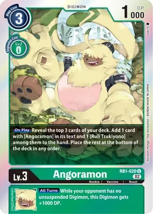 Angoramon — Resurgence Booster Digimon Card Game card by Akiyoshi Hongō, Toei Animation