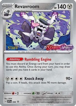 Revavroom - 008 (Prerelease) [Staff] — SV: Scarlet & Violet Promo Cards Pokémon TCG card by DOM