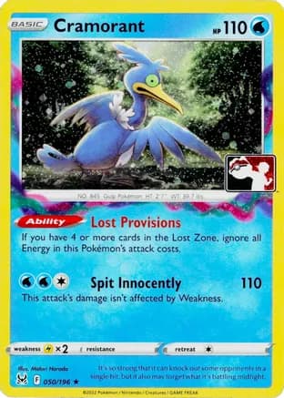 Cramorant - 050/196 (Cosmos Holo) — Prize Pack Series Cards Pokémon TCG card by Midori Harada