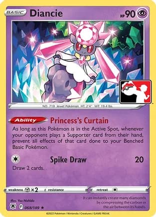 Diancie - 068/189 — Prize Pack Series Cards Pokémon TCG card by Yuu Nishida