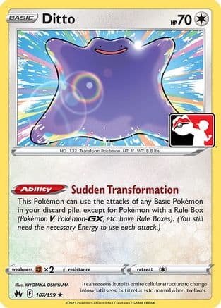 Ditto - 107/159 — Prize Pack Series Cards Pokémon TCG card by KIYOTAKA OSHIYAMA