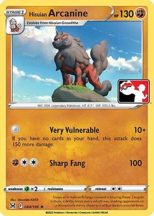 Hisuian Arcanine - 084/196 — Prize Pack Series Cards Pokémon TCG card by Oswaldo KATO