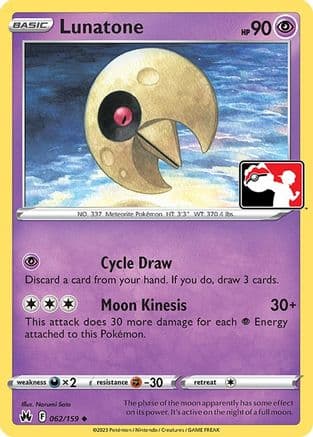 Lunatone - 062/159 — Prize Pack Series Cards Pokémon TCG card by Narumi Sato