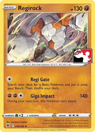 Regirock - 075/189 — Prize Pack Series Cards Pokémon TCG card by Souichirou Gunjima
