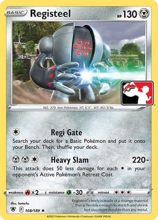 Registeel - 108/189 — Prize Pack Series Cards Pokémon TCG card by hatachu