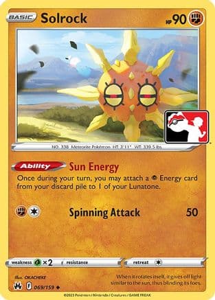 Solrock — Prize Pack Series Cards Pokémon TCG card by OKACHEKE