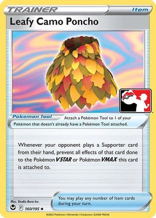 Leafy Camo Poncho - 160/195 — Prize Pack Series Cards Pokémon TCG card by Studio Bora Inc.