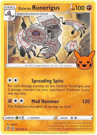 Galarian Runerigus — Trick or Trade BOOster Bundle 2023 Pokémon TCG card by TOKIYA