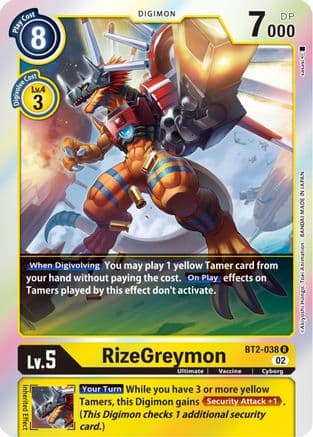 RizeGreymon - BT2-038 (Resurgence Booster Reprint) — Resurgence Booster