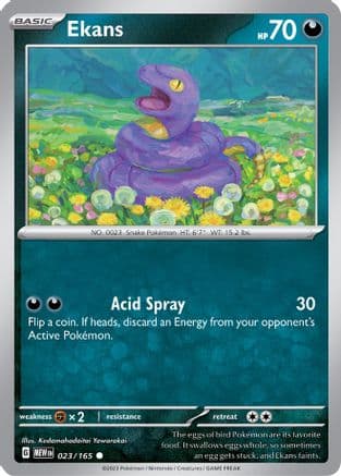 Ekans — SV: Scarlet & Violet 151 Pokémon TCG card by Kedamahadaitai Yawarakai