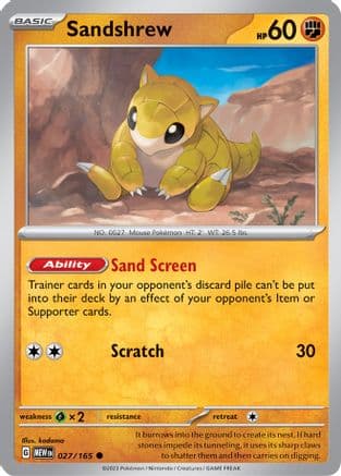 Sandshrew — SV: Scarlet & Violet 151 Pokémon TCG card by kodama