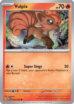 Vulpix — SV: Scarlet & Violet 151 Pokémon TCG card by kawayoo
