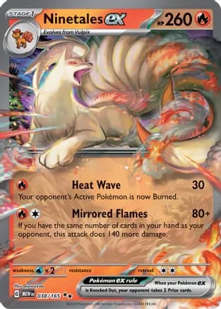 Ninetales ex - 038/165 — SV: Scarlet & Violet 151 Pokémon TCG card by kawayoo