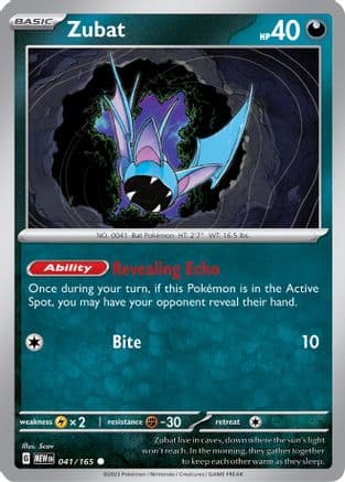 Zubat — SV: Scarlet & Violet 151 Pokémon TCG card by Scav