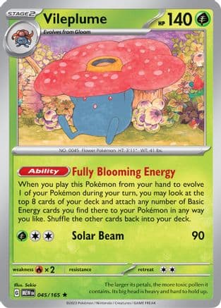 Vileplume — SV: Scarlet & Violet 151 Pokémon TCG card by Sekio