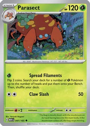 Parasect — SV: Scarlet & Violet 151 Pokémon TCG card by Yoriyuki Ikegami
