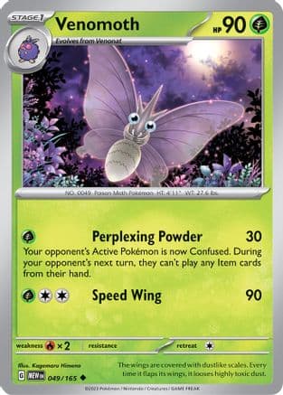 Venomoth — SV: Scarlet & Violet 151 Pokémon TCG card by Kagemaru Himeno