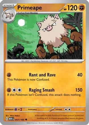 Primeape — SV: Scarlet & Violet 151 Pokémon TCG card by Mina Nakai