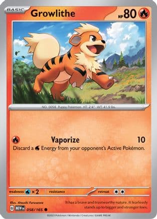 Growlithe — SV: Scarlet & Violet 151 Pokémon TCG card by Atsushi Furusawa