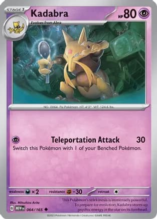 Kadabra — SV: Scarlet & Violet 151 Pokémon TCG card by Mitsuhiro Arita