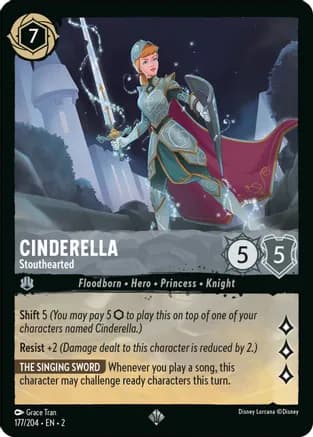 Cinderella - Stouthearted — Rise of the Floodborn Disney Lorcana card by Grace Tran