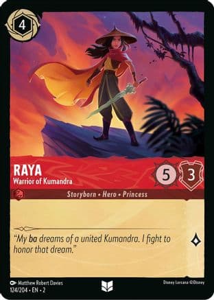 Raya - Warrior of Kumandra — Rise of the Floodborn Disney Lorcana card by Matthew Robert Davies