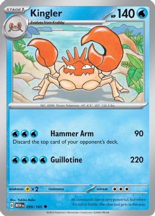Kingler — SV: Scarlet & Violet 151 Pokémon TCG card by Yukiko Baba