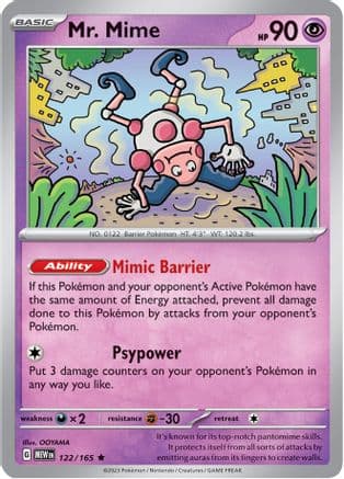 Mr. Mime - 122/165 — SV: Scarlet & Violet 151 Pokémon TCG card by OOYAMA