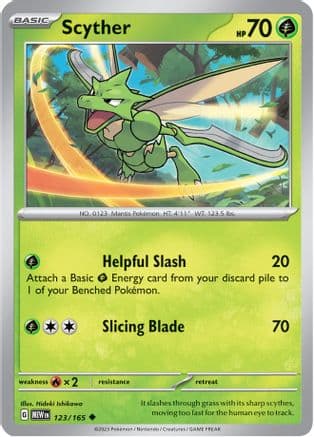 Scyther — SV: Scarlet & Violet 151 Pokémon TCG card by Hideki Ishikawa