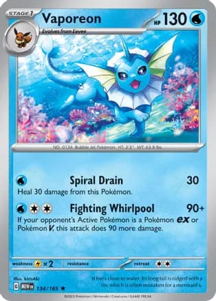Vaporeon — SV: Scarlet & Violet 151 Pokémon TCG card by kirisAki