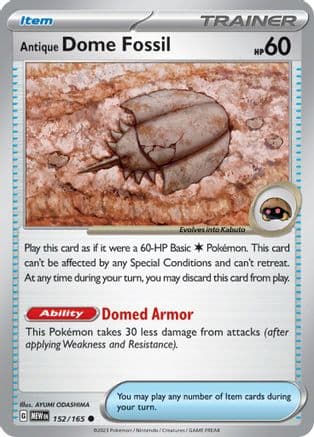 Antique Dome Fossil — SV: Scarlet & Violet 151 Pokémon TCG card by AYUMI ODASHIMA